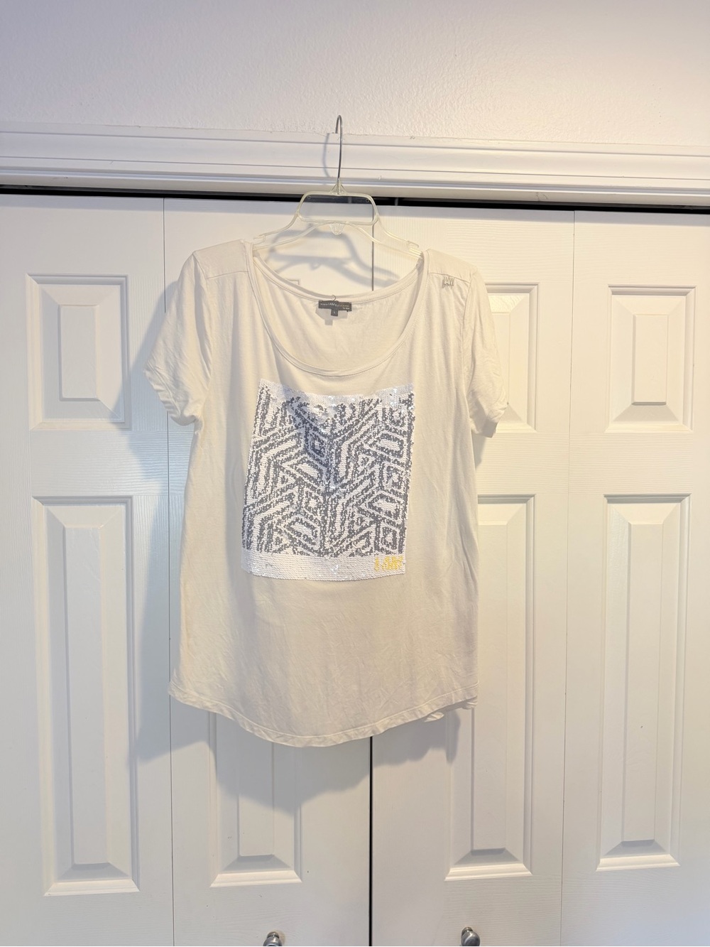 I Am Graphic Sequin Panel T-Shirt #1007